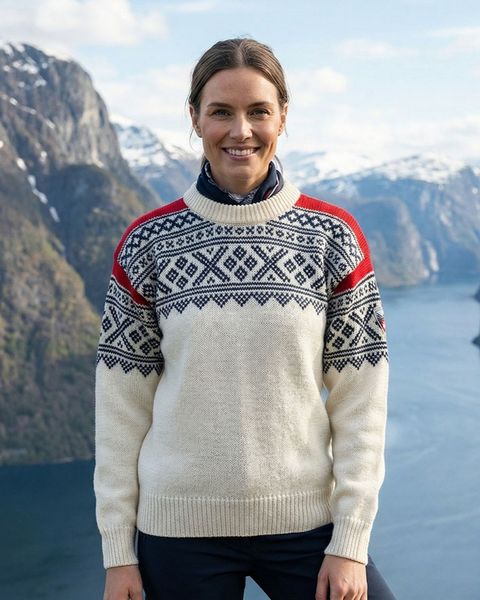 Hovedbilde Setesdal ullgenser unisex – Natur/marine/rød fra Bretind