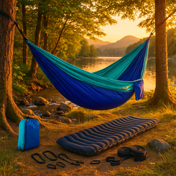 Hovedbilde Blå hengekøye til camping