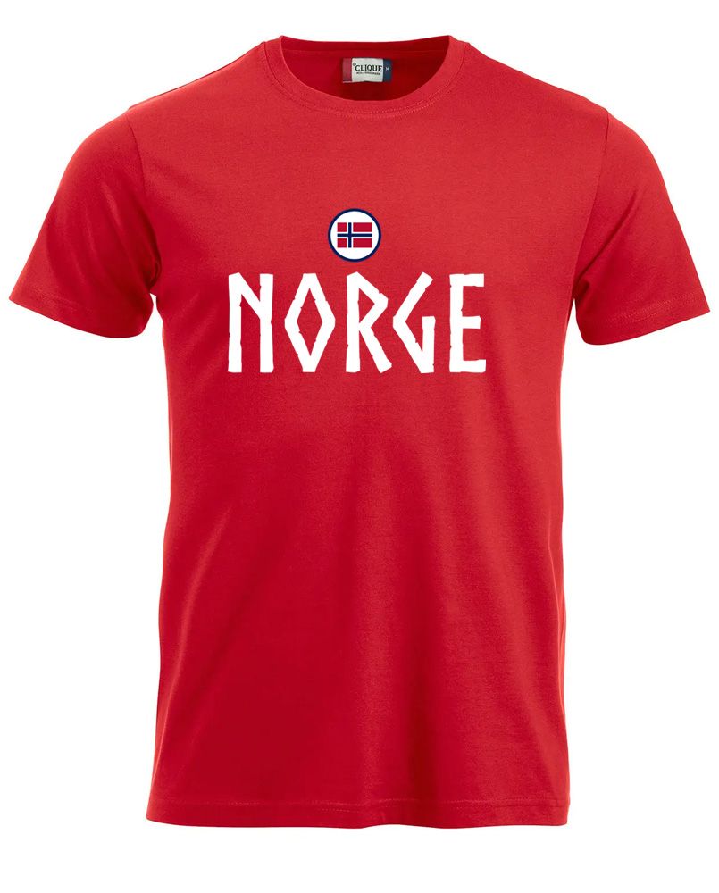 Norge t-shirt i rød viking - Perfekt til fotball-VM