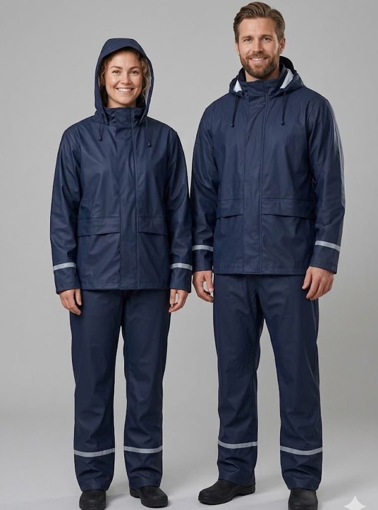 Bergen unisex regnsett i marine