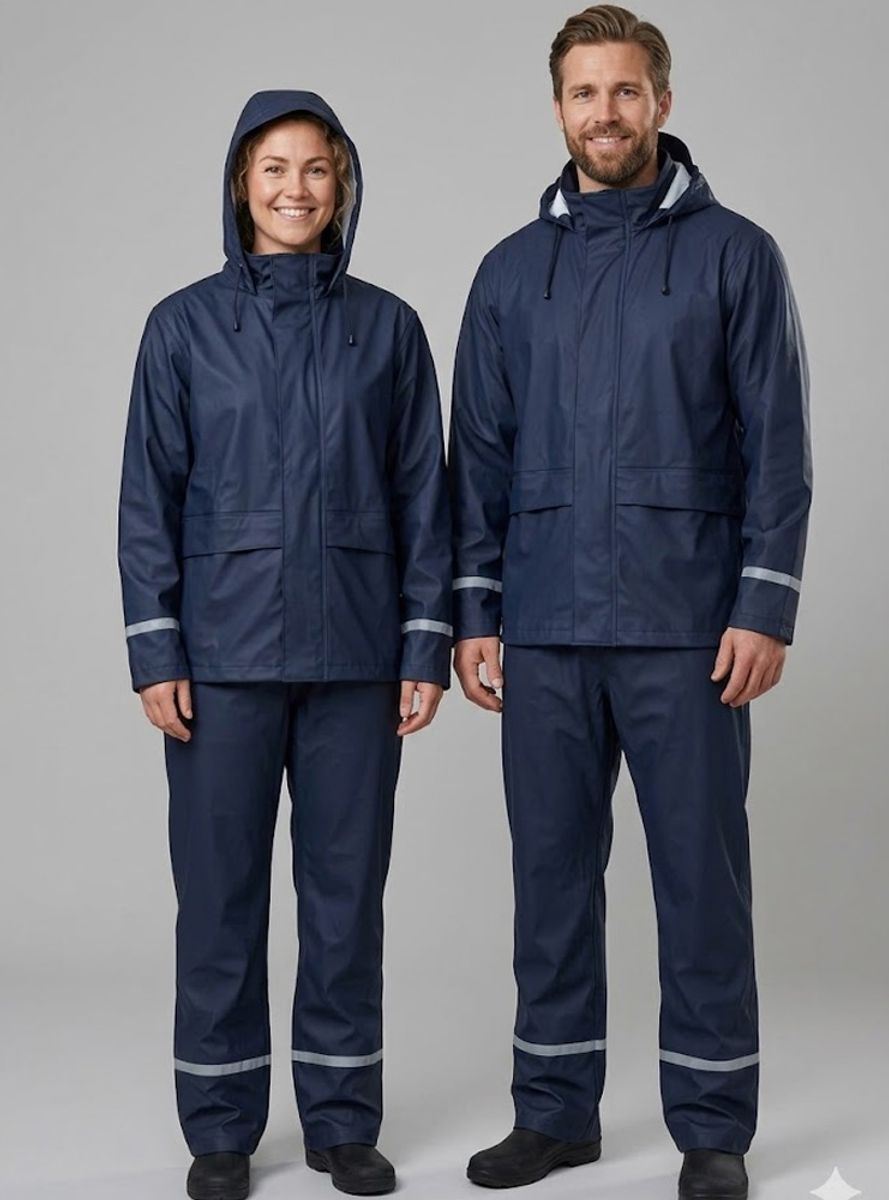 Bergen unisex regnsett i marine