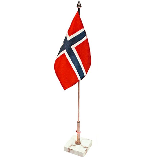 Hovedbilde Bordflagg med marmorfot - 40 cm