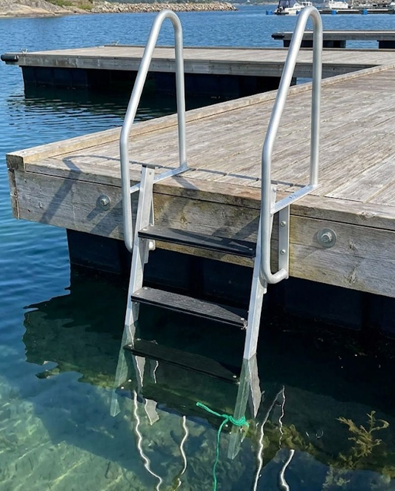 Badetrapp - Bryggestige Foldbar Med 4 Trinn - Aluminium