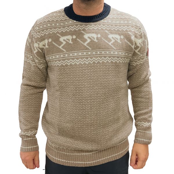 Hovedbilde Geilo Unisex ullgenser i beige/offwhite/marine